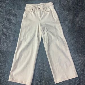 Cream Flare High-Waisted Pants